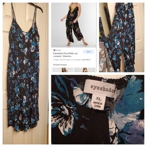 Wide leg floral jumpsuit